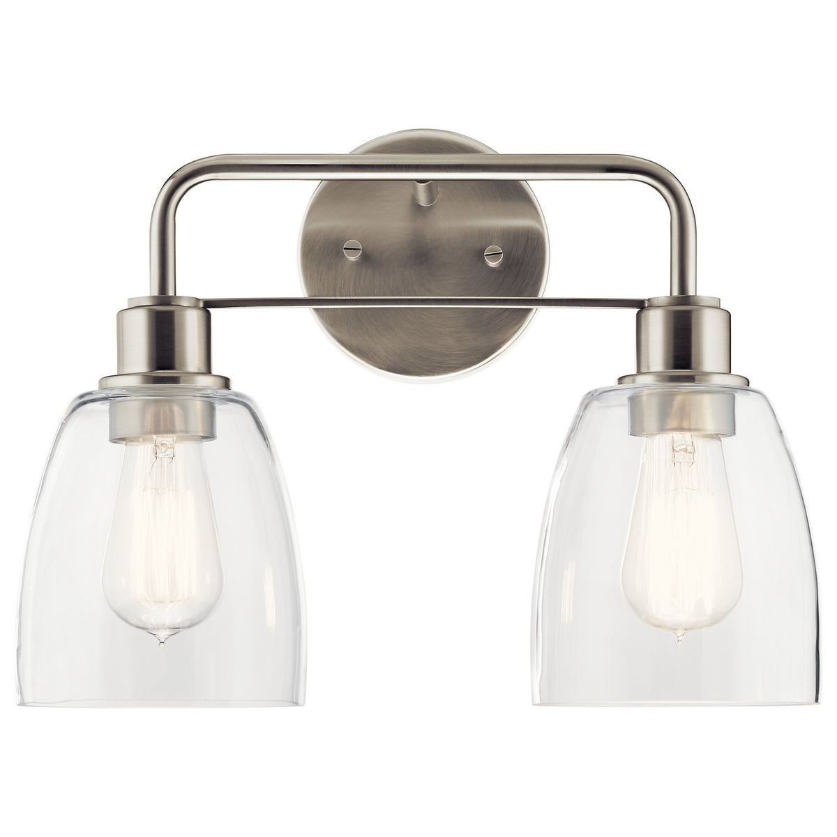 KICHLER 55101NI Meller 15" 2 Light Vanity Light With Clear Glass Black