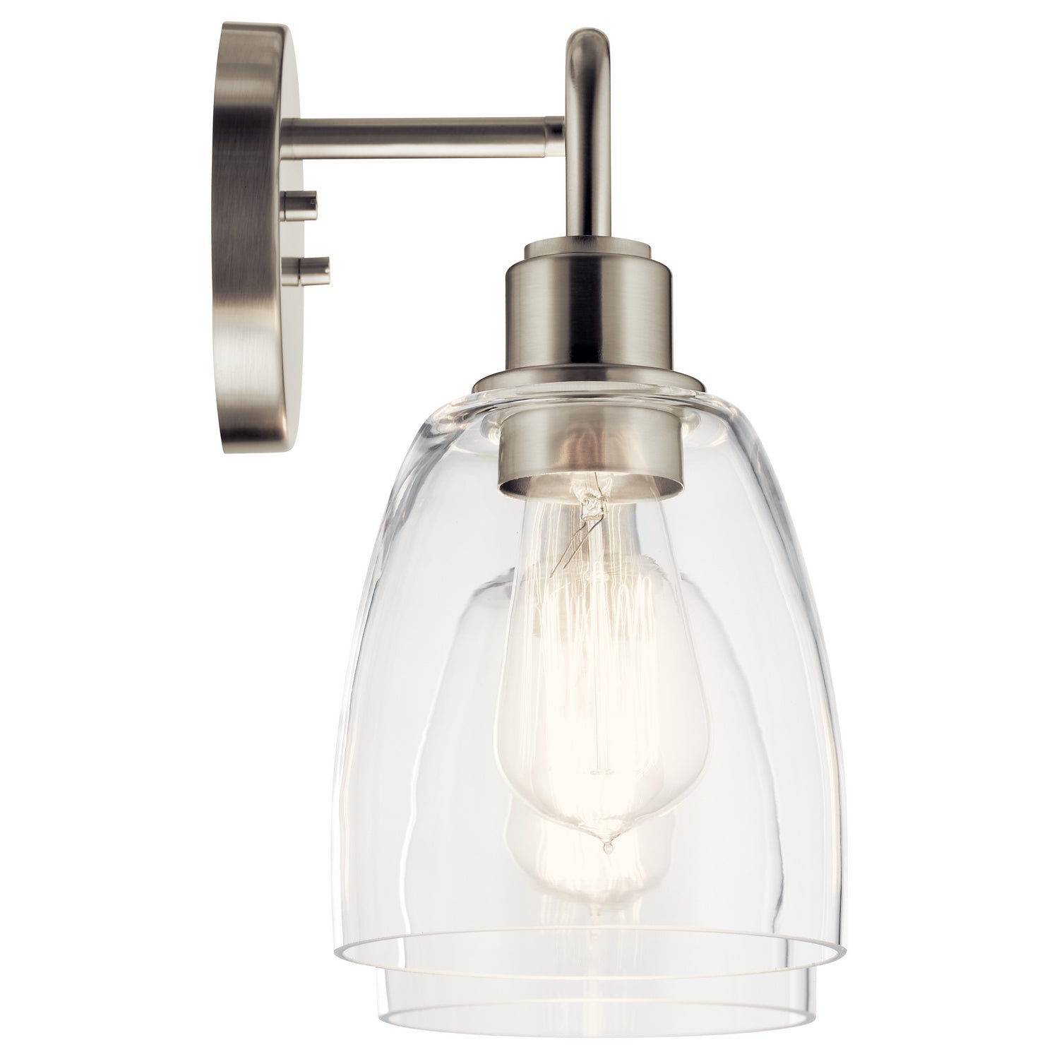 KICHLER 55101NI Meller 15" 2 Light Vanity Light With Clear Glass Black
