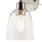 KICHLER 55101NI Meller 15" 2 Light Vanity Light With Clear Glass Black