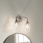 KICHLER 55101NI Meller 15" 2 Light Vanity Light With Clear Glass Black