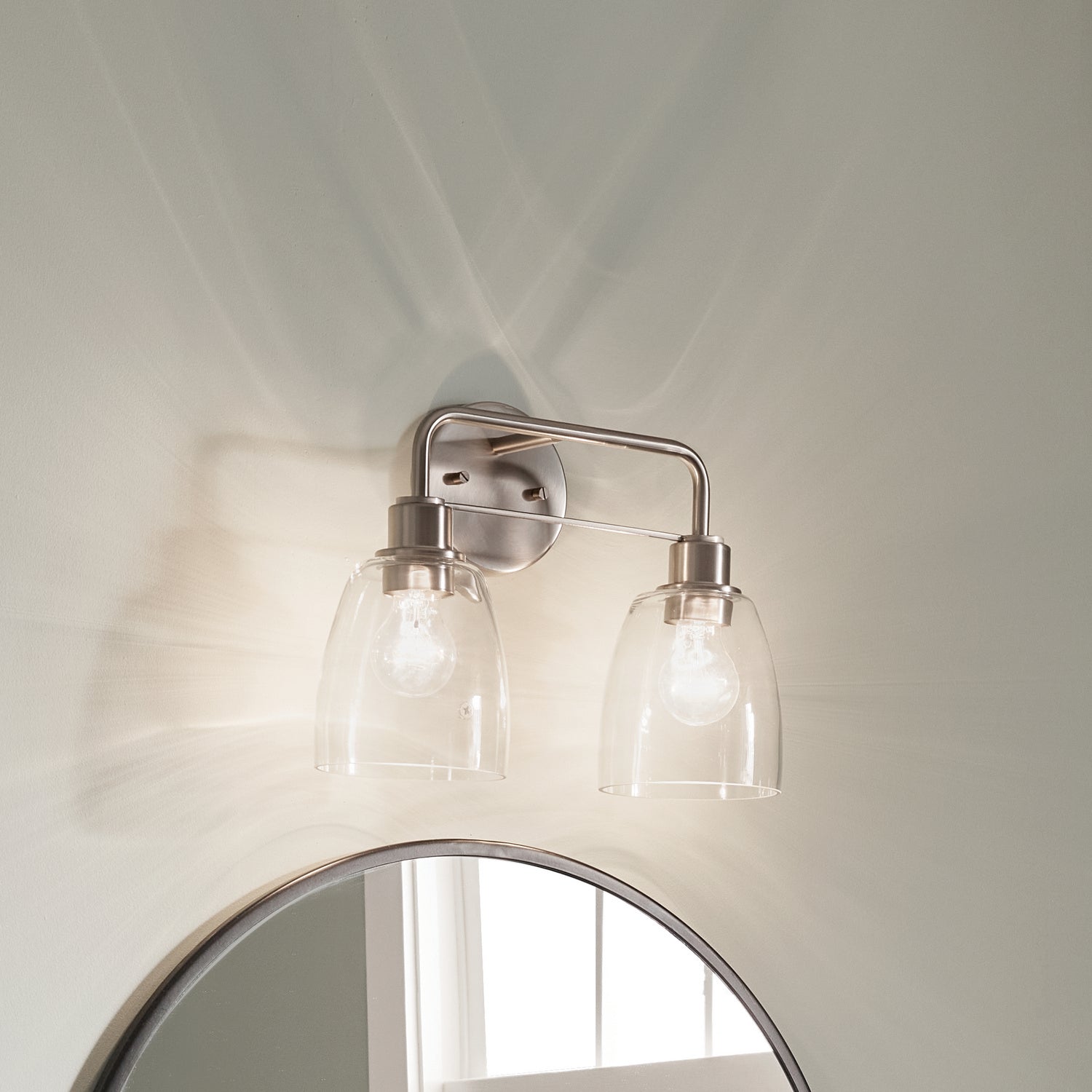 KICHLER 55101NI Meller 15" 2 Light Vanity Light With Clear Glass Black
