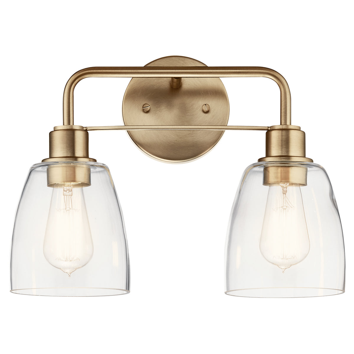 KICHLER 55101CPZ Meller 15" 2 Light Vanity Light With Clear Glass Black