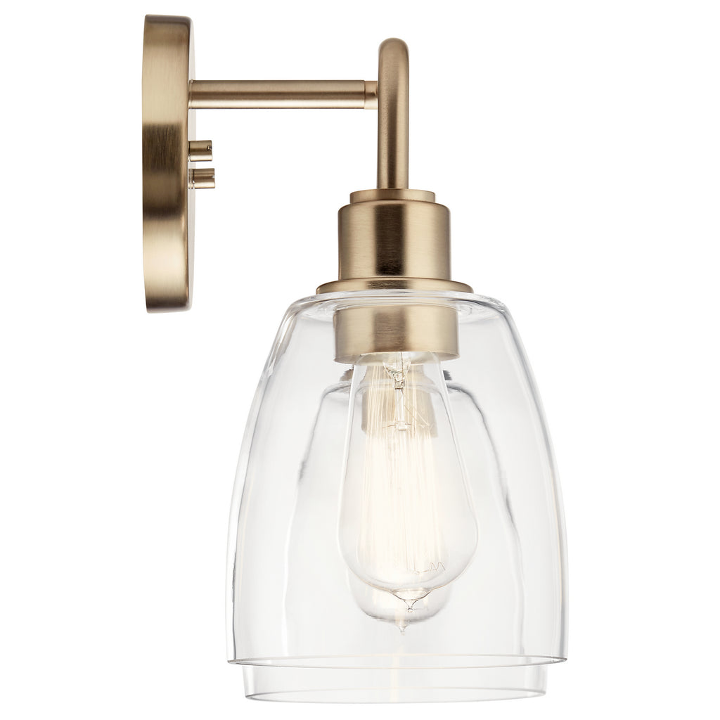 KICHLER 55101CPZ Meller 15" 2 Light Vanity Light With Clear Glass Black