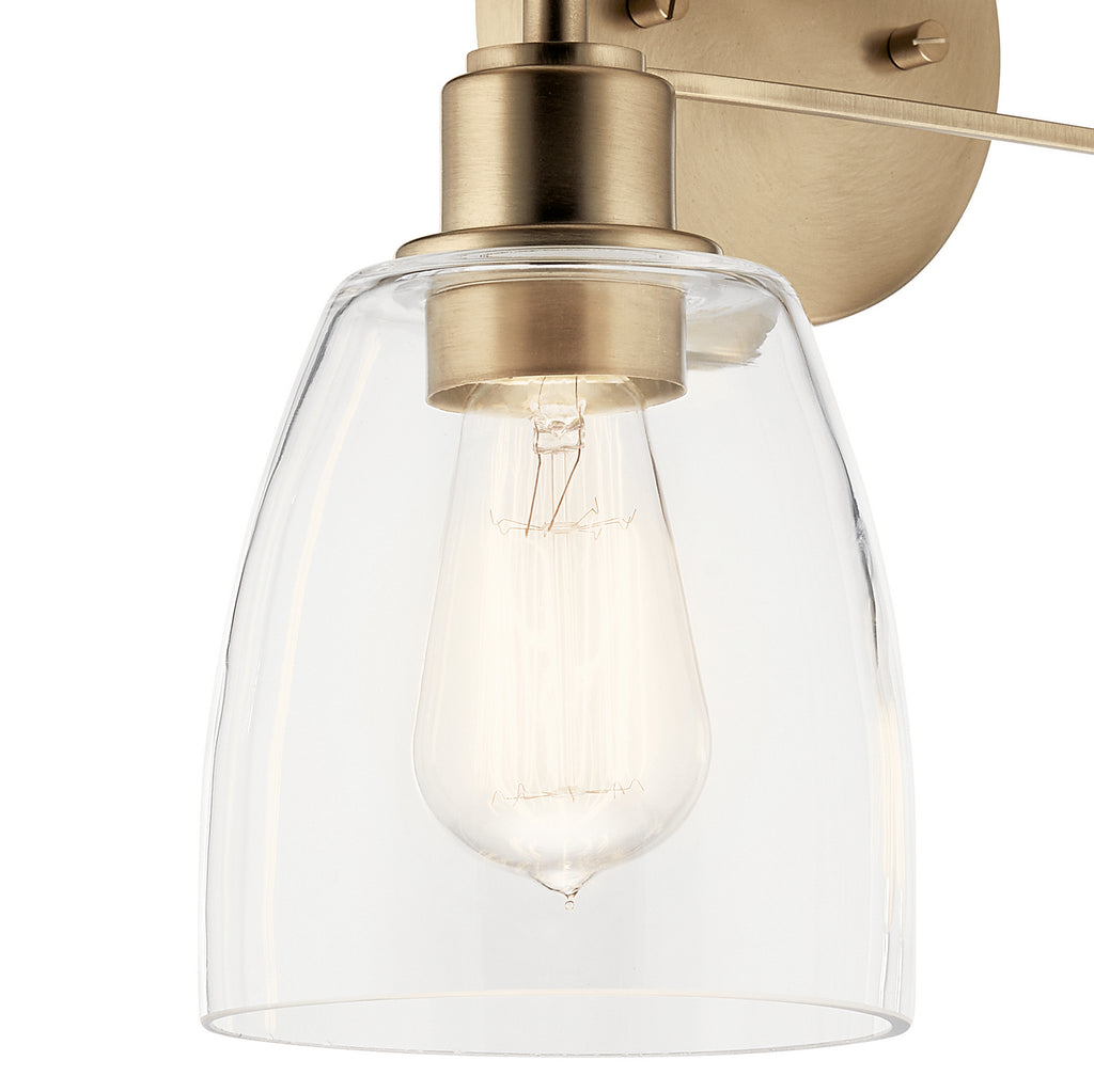 KICHLER 55101CPZ Meller 15" 2 Light Vanity Light With Clear Glass Black