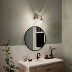 KICHLER 55101CPZ Meller 15" 2 Light Vanity Light With Clear Glass Black