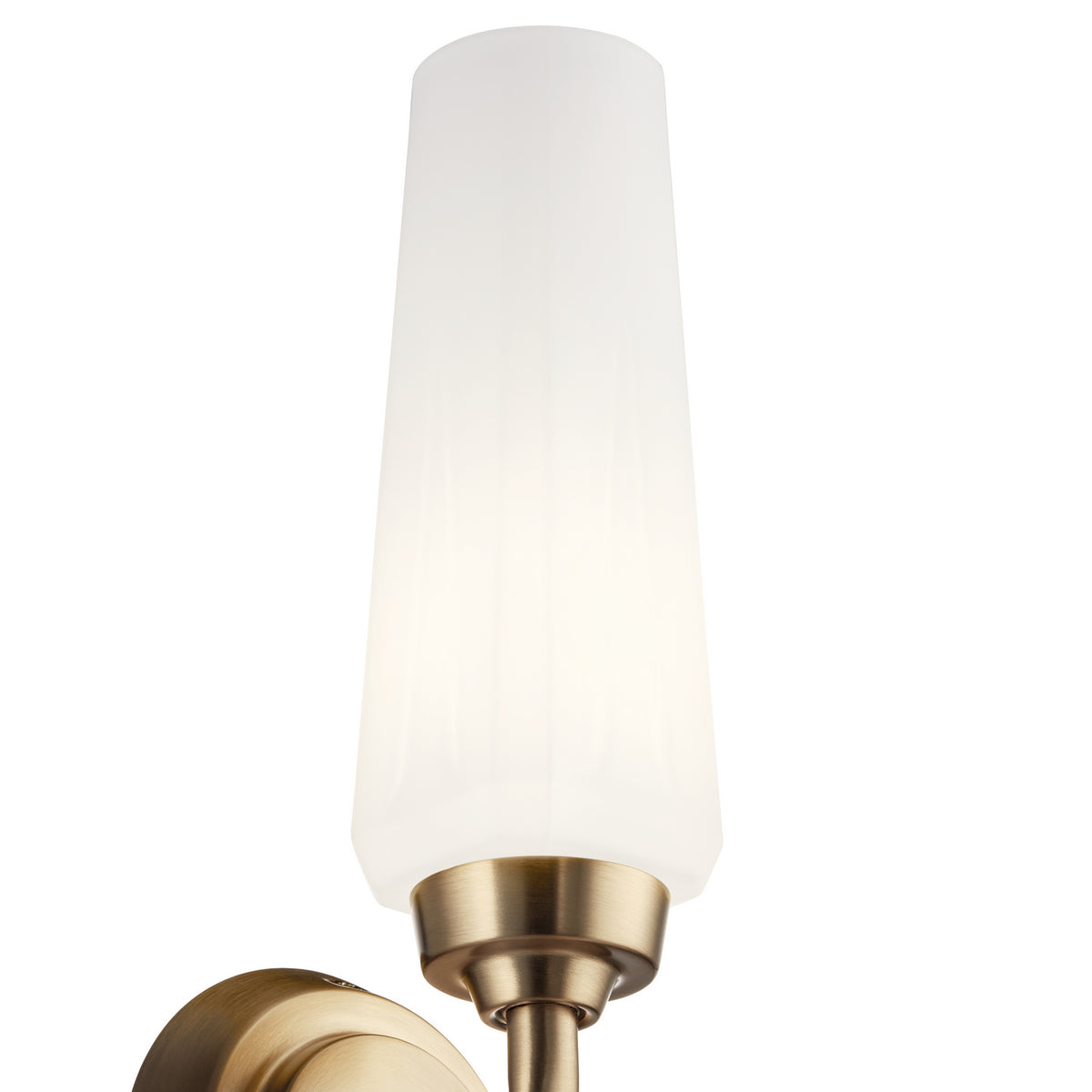KICHLER 55073CPZ Truby 11.5" 1 Light Wall Sconce With Satin Etched Cased Opal Glass Polished Nickel