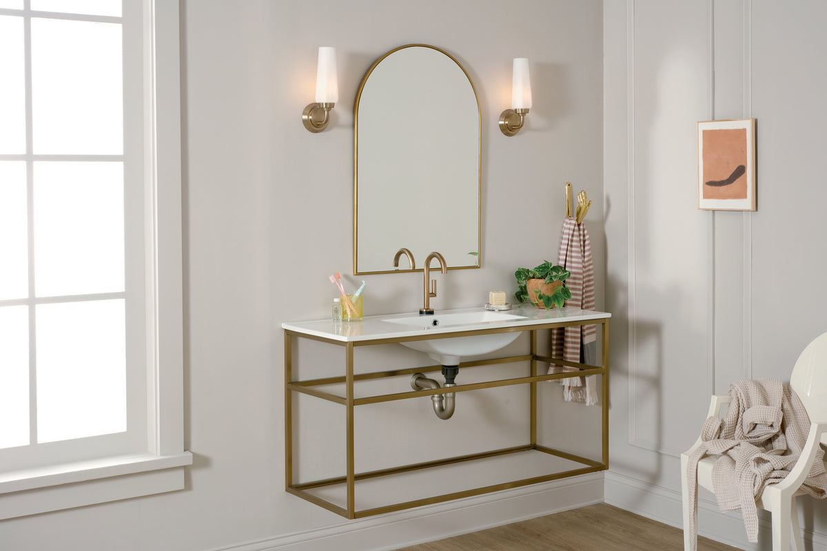 KICHLER 55073CPZ Truby 11.5" 1 Light Wall Sconce With Satin Etched Cased Opal Glass Polished Nickel