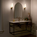 KICHLER 55073CPZ Truby 11.5" 1 Light Wall Sconce With Satin Etched Cased Opal Glass Polished Nickel