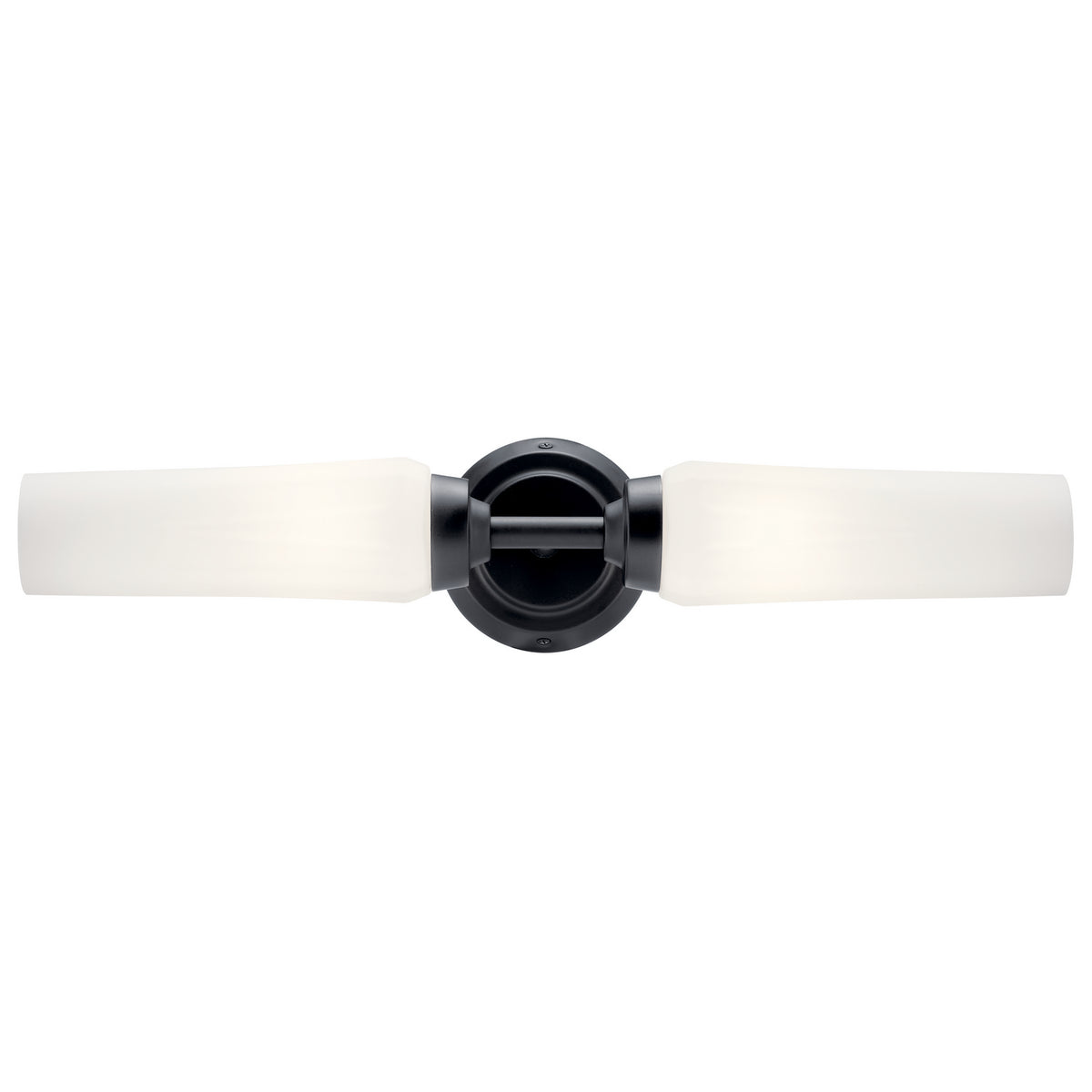 KICHLER 55074BK Truby 19.75" 2 Light Vanity Light With Satin Etched Cased Opal Glass Polished Nickel