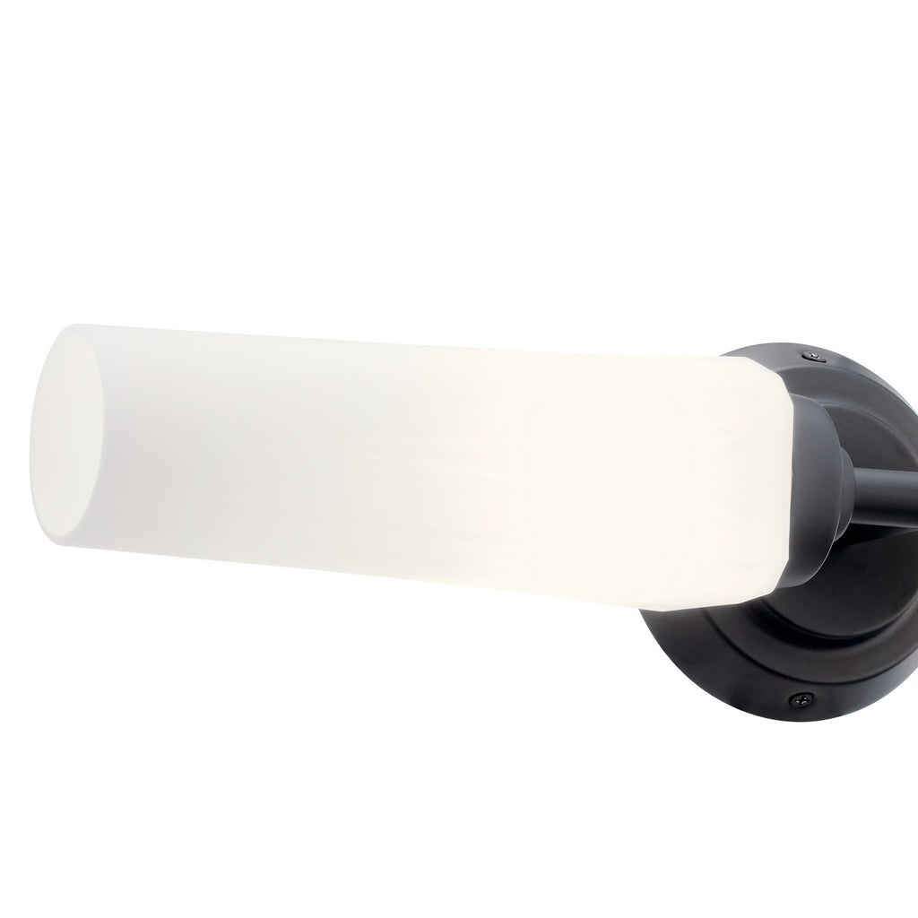 KICHLER 55074BK Truby 19.75" 2 Light Vanity Light With Satin Etched Cased Opal Glass Polished Nickel