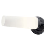 KICHLER 55074BK Truby 19.75" 2 Light Vanity Light With Satin Etched Cased Opal Glass Polished Nickel