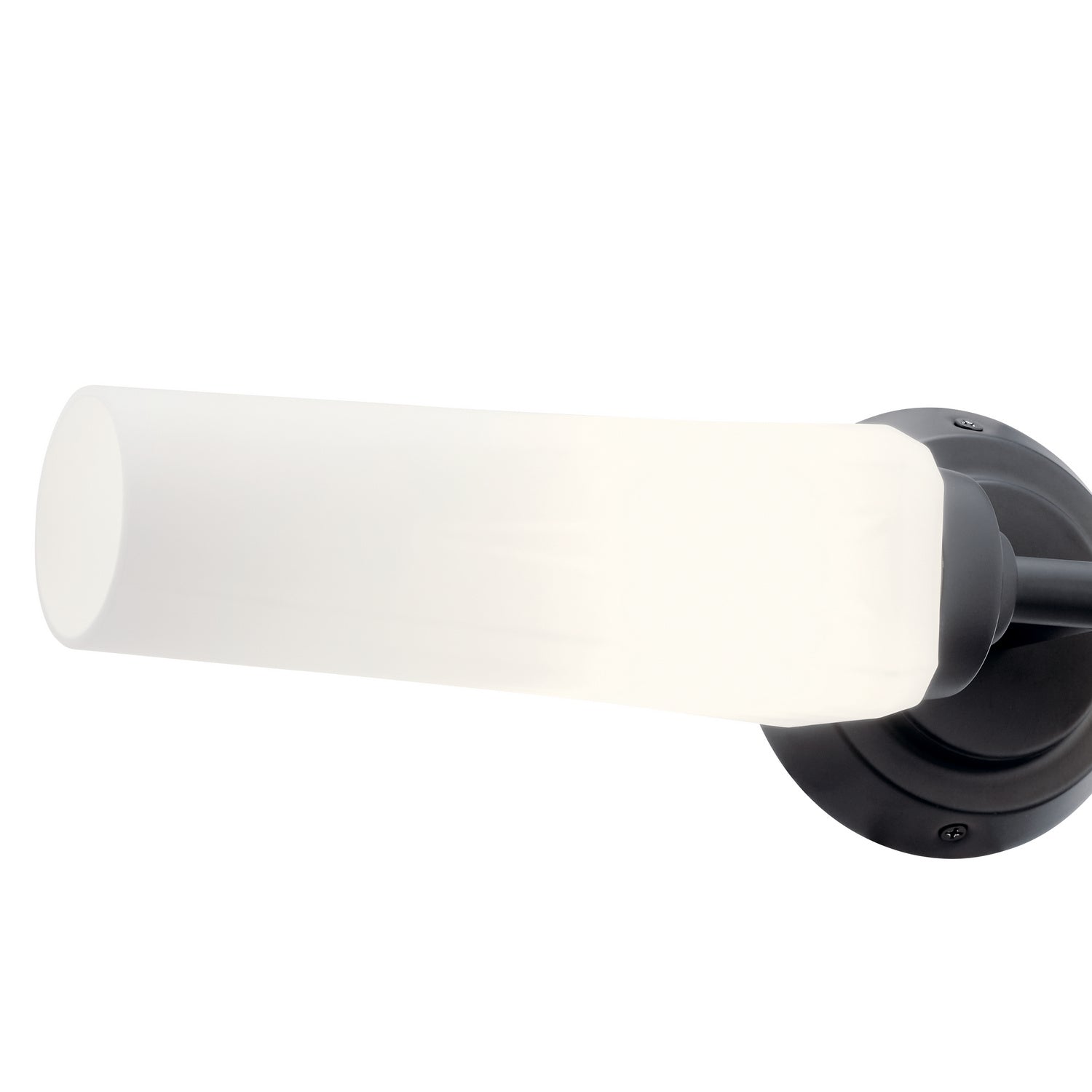 KICHLER 55074BK Truby 19.75" 2 Light Vanity Light With Satin Etched Cased Opal Glass Polished Nickel