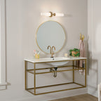 KICHLER 55074CPZ Truby 19.75" 2 Light Vanity Light With Satin Etched Cased Opal Glass Polished Nickel