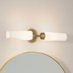 KICHLER 55074CPZ Truby 19.75" 2 Light Vanity Light With Satin Etched Cased Opal Glass Polished Nickel