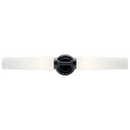 KICHLER 55075BK Truby 24.75" 2 Light Vanity Light With Satin Etched Cased Opal Glass Polished Nickel