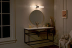 KICHLER 55075BK Truby 24.75" 2 Light Vanity Light With Satin Etched Cased Opal Glass Polished Nickel