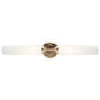 KICHLER 55075CPZ Truby 24.75" 2 Light Vanity Light With Satin Etched Cased Opal Glass Polished Nickel
