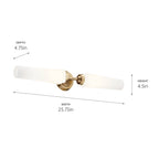 KICHLER 55075CPZ Truby 24.75" 2 Light Vanity Light With Satin Etched Cased Opal Glass Polished Nickel