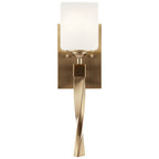 KICHLER 55000CPZ Marette 5" 1 Light Wall Sconce With Satin Etched Cased Opal Glass In Black