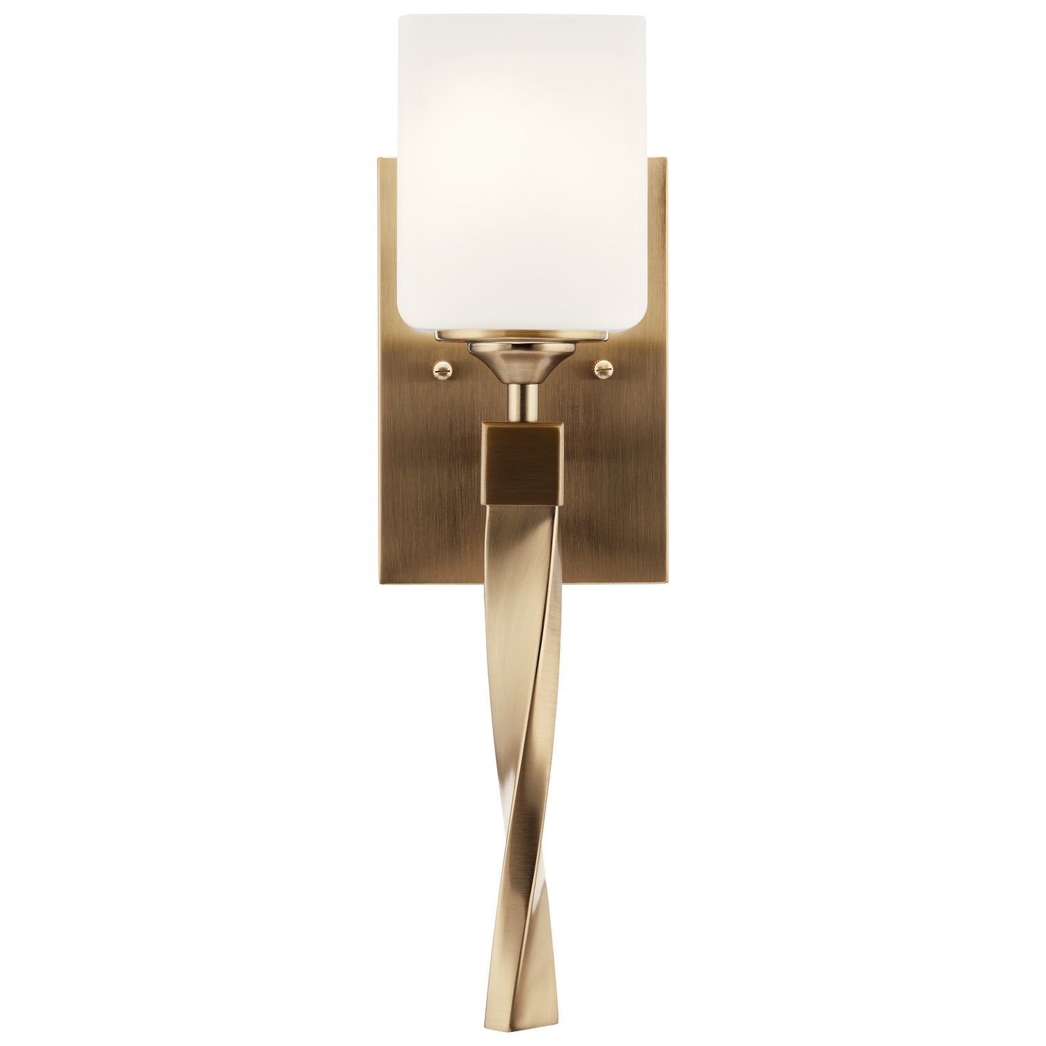 KICHLER 55000CPZ Marette 5" 1 Light Wall Sconce With Satin Etched Cased Opal Glass In Black