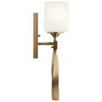 KICHLER 55000CPZ Marette 5" 1 Light Wall Sconce With Satin Etched Cased Opal Glass In Black