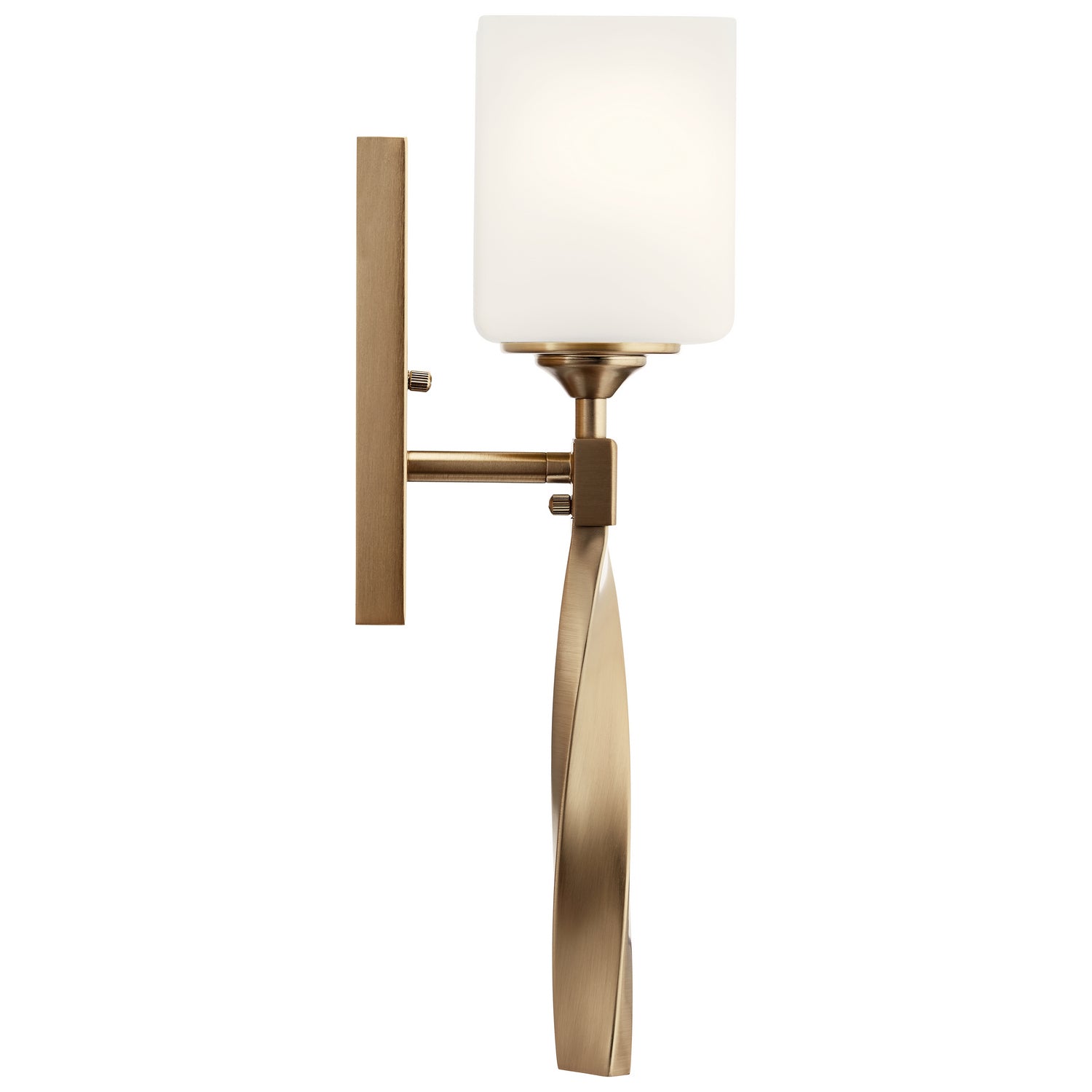 KICHLER 55000CPZ Marette 5" 1 Light Wall Sconce With Satin Etched Cased Opal Glass In Black