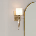 KICHLER 55000CPZ Marette 5" 1 Light Wall Sconce With Satin Etched Cased Opal Glass In Black