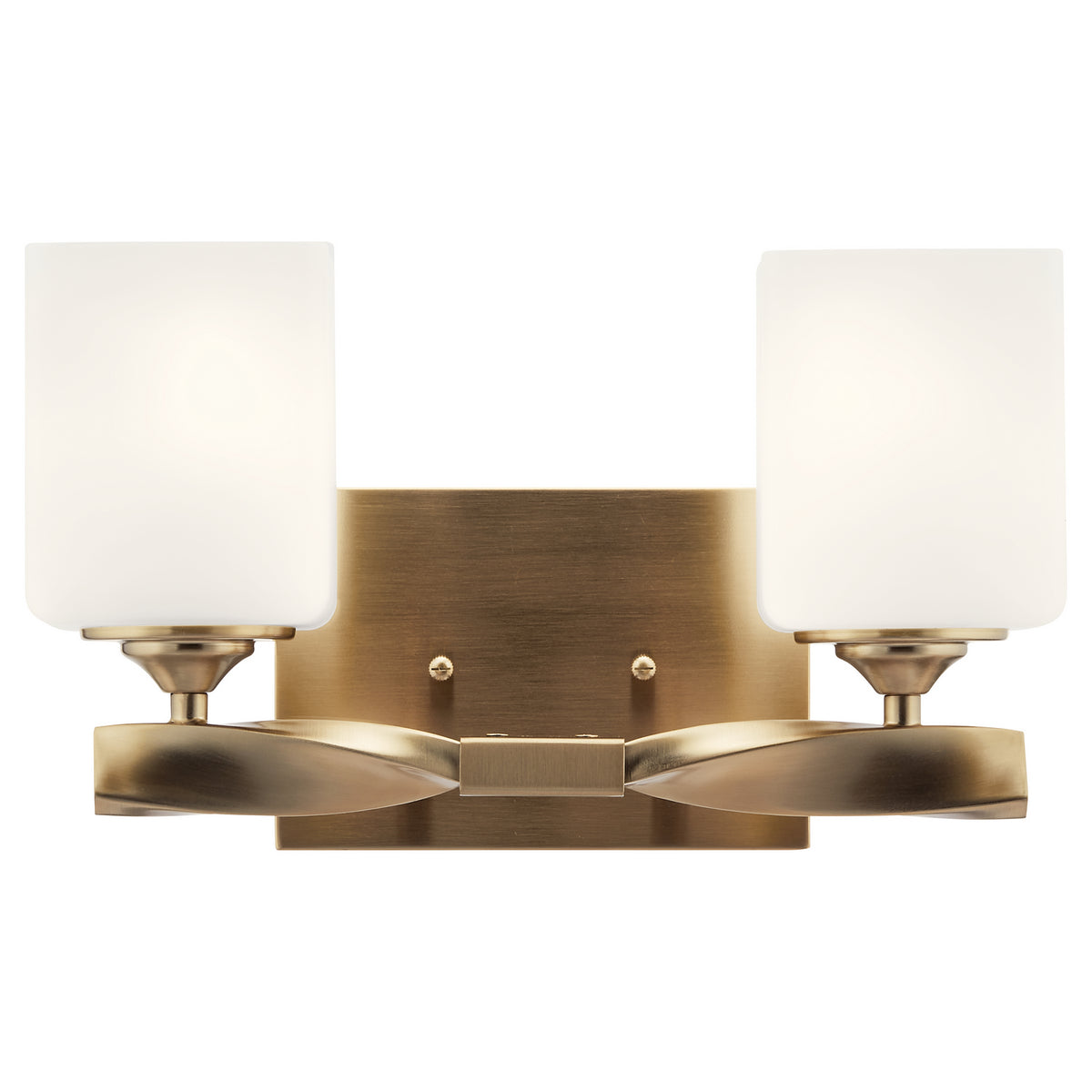 KICHLER 55001CPZ Marette 13.5 " 2 Light Vanity Light With Satin Etched Cased Opal Glass In Black