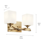 KICHLER 55001CPZ Marette 13.5 " 2 Light Vanity Light With Satin Etched Cased Opal Glass In Black