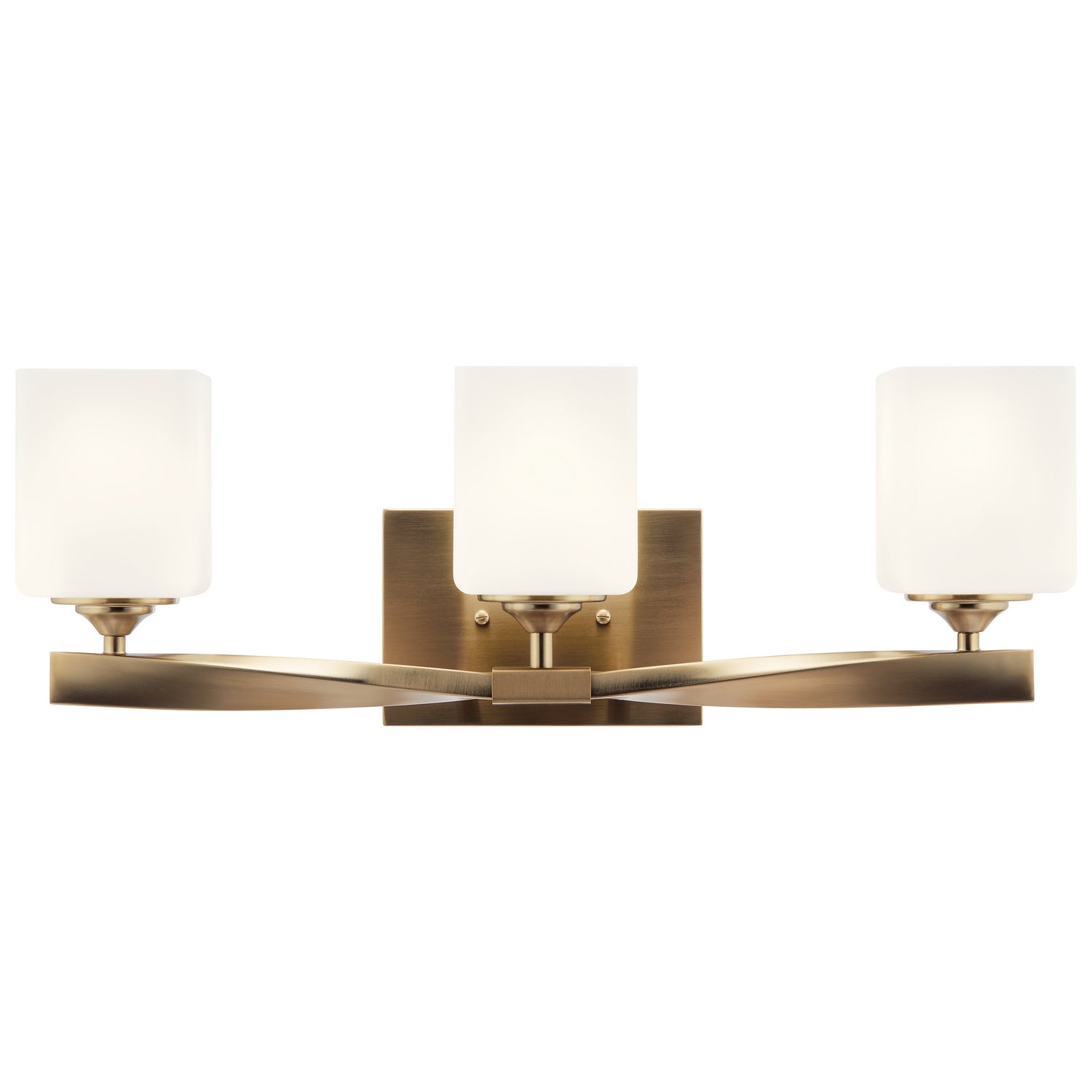 KICHLER 55002CPZ Marette 22.75" 3 Light Vanity Light With Satin Etched Cased Opal Glass In Black