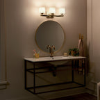 KICHLER 55002CPZ Marette 22.75" 3 Light Vanity Light With Satin Etched Cased Opal Glass In Black