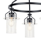 KICHLER 52377BK Everett 22.5 Inch 3 Light Round Chandelier with Clear Glass in Black