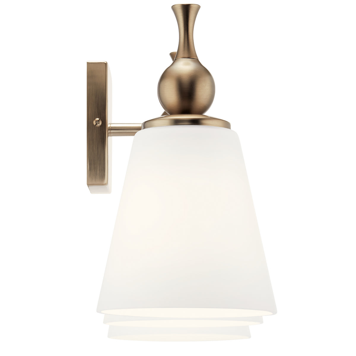 KICHLER 55092CPZ Cosabella 24" 3 Light Vanity Light With Etched White Glass Champagne Bronze