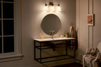 KICHLER 55092CPZ Cosabella 24" 3 Light Vanity Light With Etched White Glass Champagne Bronze