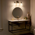 KICHLER 55092CPZ Cosabella 24" 3 Light Vanity Light With Etched White Glass Champagne Bronze