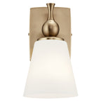 KICHLER 55090CPZ Cosabella 6" 1 Light Wall Sconce With Etched White Glass Champagne Bronze