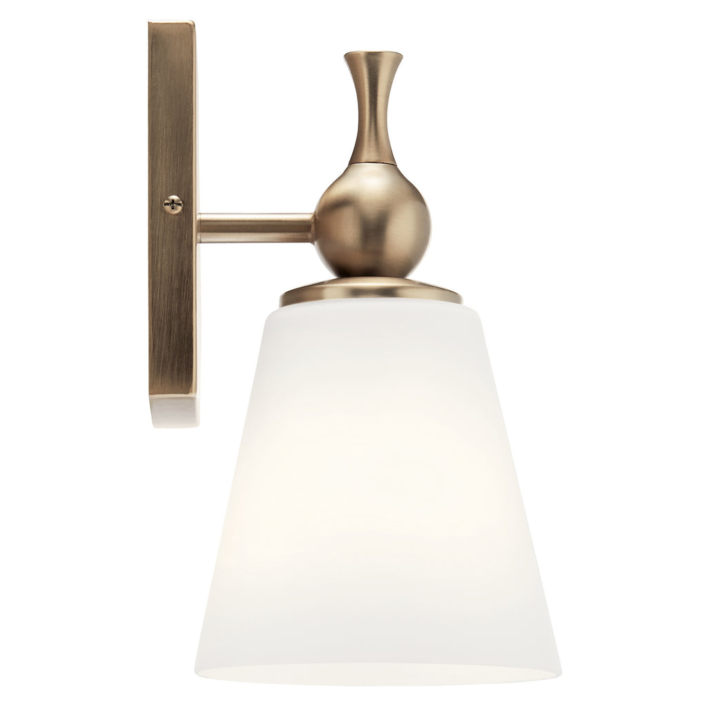 KICHLER 55090CPZ Cosabella 6" 1 Light Wall Sconce With Etched White Glass Champagne Bronze