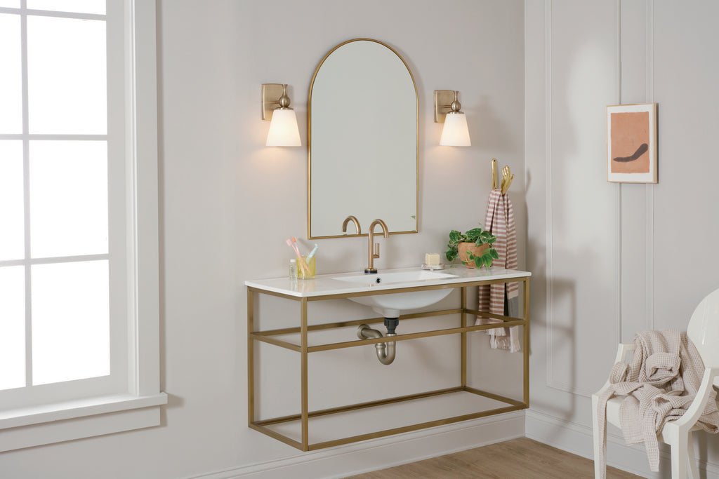 KICHLER 55090CPZ Cosabella 6" 1 Light Wall Sconce With Etched White Glass Champagne Bronze