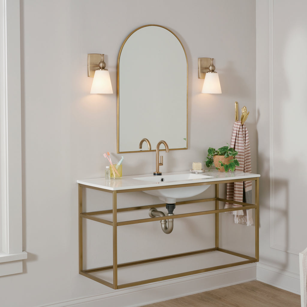 KICHLER 55090CPZ Cosabella 6" 1 Light Wall Sconce With Etched White Glass Champagne Bronze