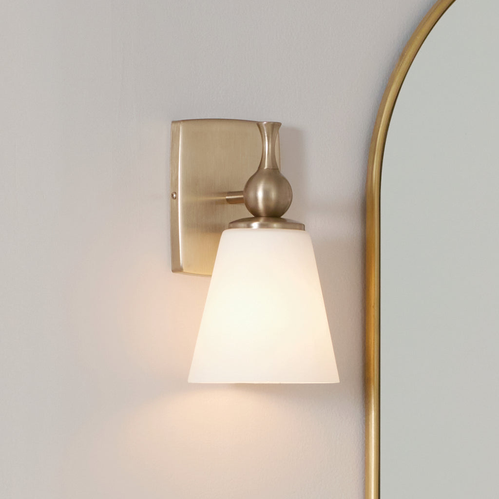 KICHLER 55090CPZ Cosabella 6" 1 Light Wall Sconce With Etched White Glass Champagne Bronze
