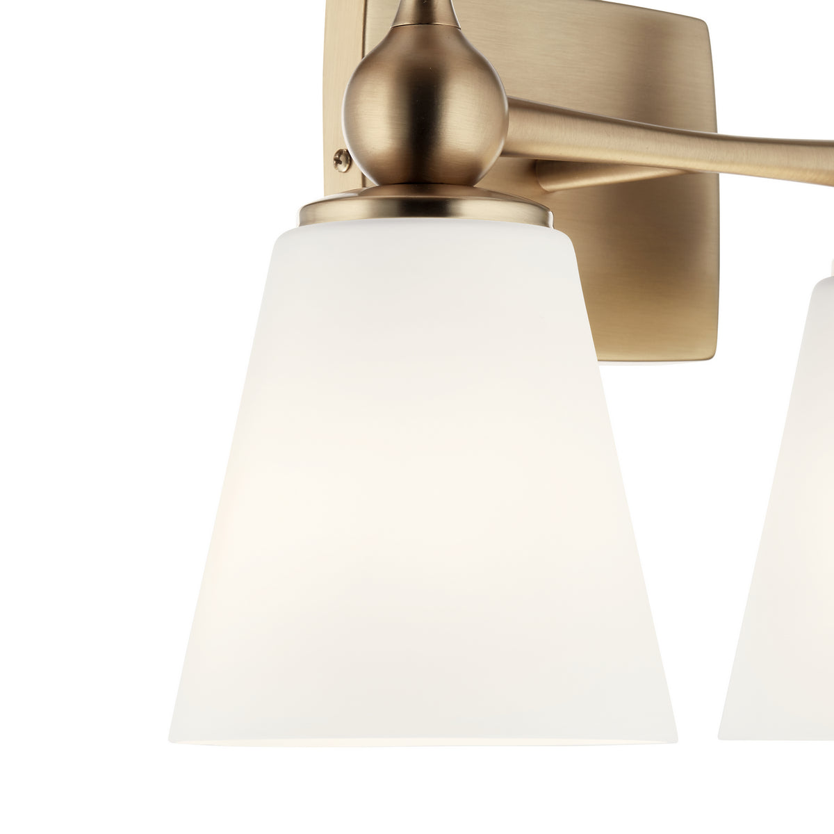 KICHLER 55091CPZ Cosabella 15" 2 Light Vanity Light With Etched White Glass Champagne Bronze
