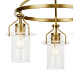 KICHLER 52377NBR Everett 22.5 Inch 3 Light Round Chandelier with Clear Glass in Polished Nickel