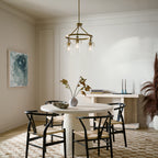 KICHLER 52377NBR Everett 22.5 Inch 3 Light Round Chandelier with Clear Glass in Polished Nickel