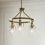 KICHLER 52377NBR Everett 22.5 Inch 3 Light Round Chandelier with Clear Glass in Polished Nickel