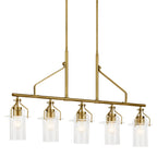 KICHLER 52379NBR Everett 42 Inch 5 Light Linear Chandelier with Clear Glass in Polished Nickel