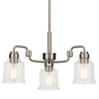 KICHLER 52397NI Aivian 23" 3 Light Chandelier With Clear Glass Black