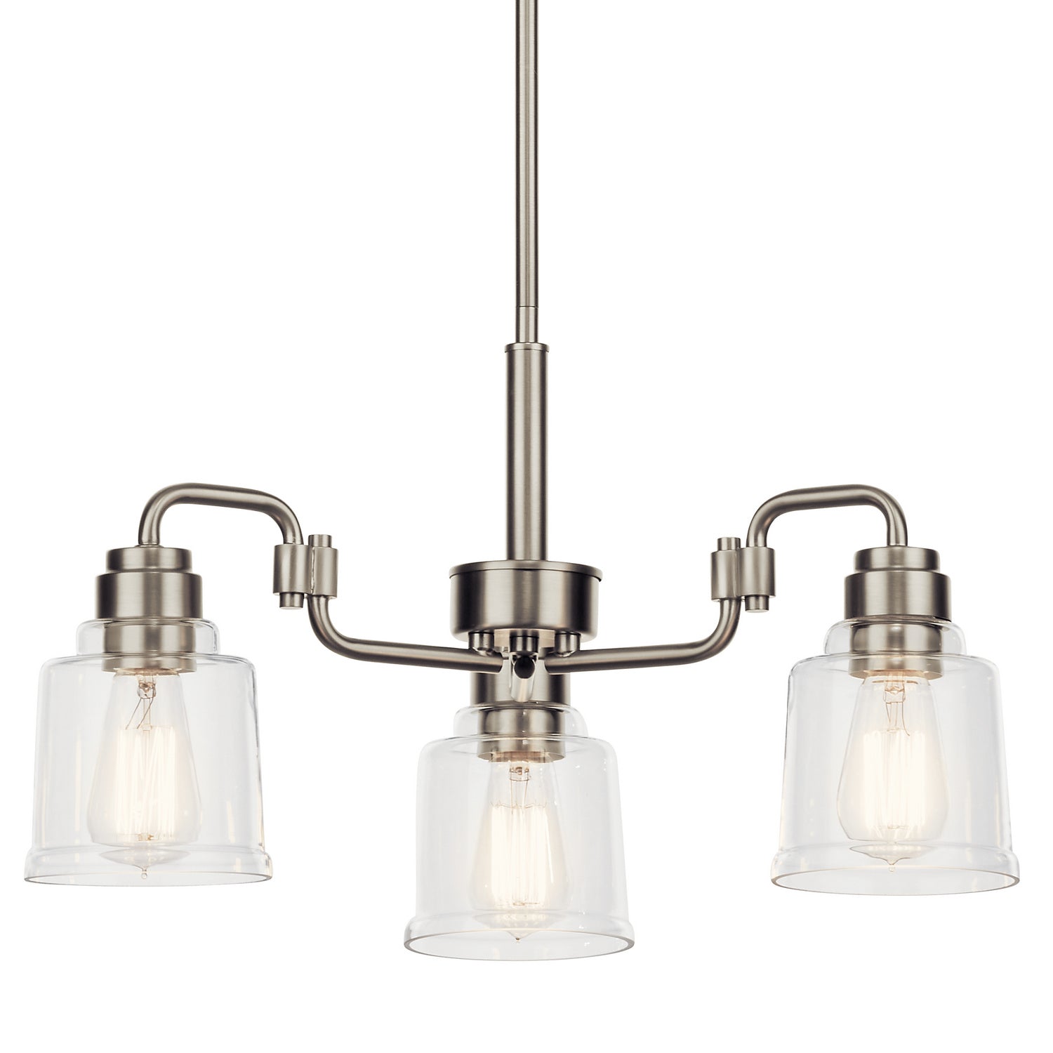 KICHLER 52397NI Aivian 23" 3 Light Chandelier With Clear Glass Black