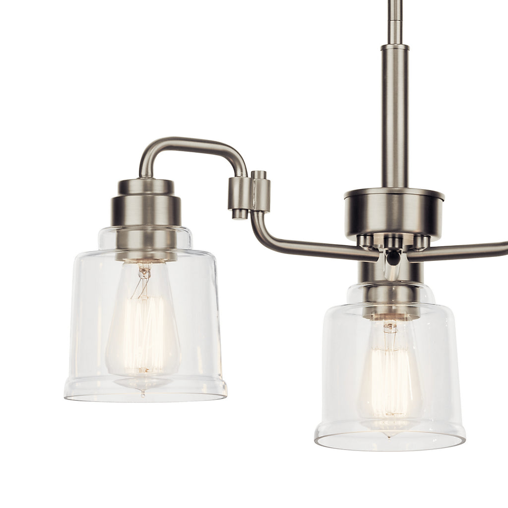 KICHLER 52397NI Aivian 23" 3 Light Chandelier With Clear Glass Black
