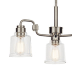 KICHLER 52397NI Aivian 23" 3 Light Chandelier With Clear Glass Black