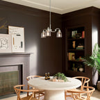 KICHLER 52397NI Aivian 23" 3 Light Chandelier With Clear Glass Black